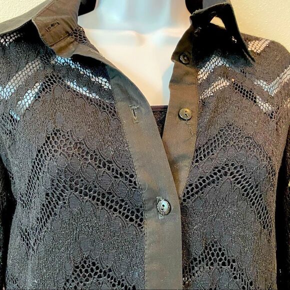 Studio De Compagne Paris Lace Knit Blouse With Matching  Camisole Underlay - Picture 5 of 15